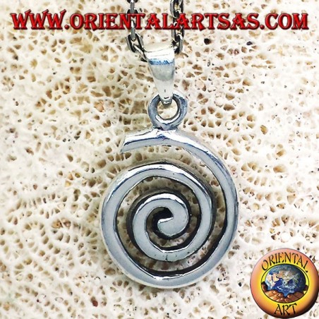 Colgante (espiral de Arquímedes involuta o espiral) de plata