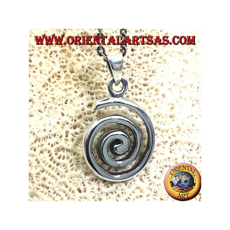 Colgante (espiral de Arquímedes involuta o espiral) de plata