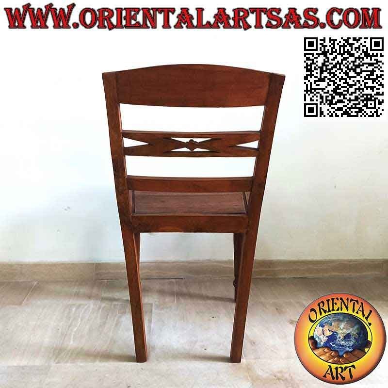 Chaise de style Raffles avec fond bordé en bois, en bois de teck