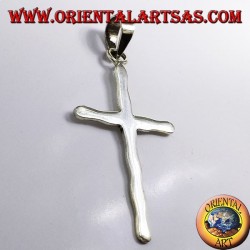 cross pendant hammered silver