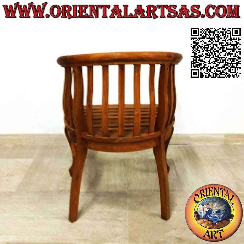 Moderner "runder" Sessel mit Sitz aus Teakholz