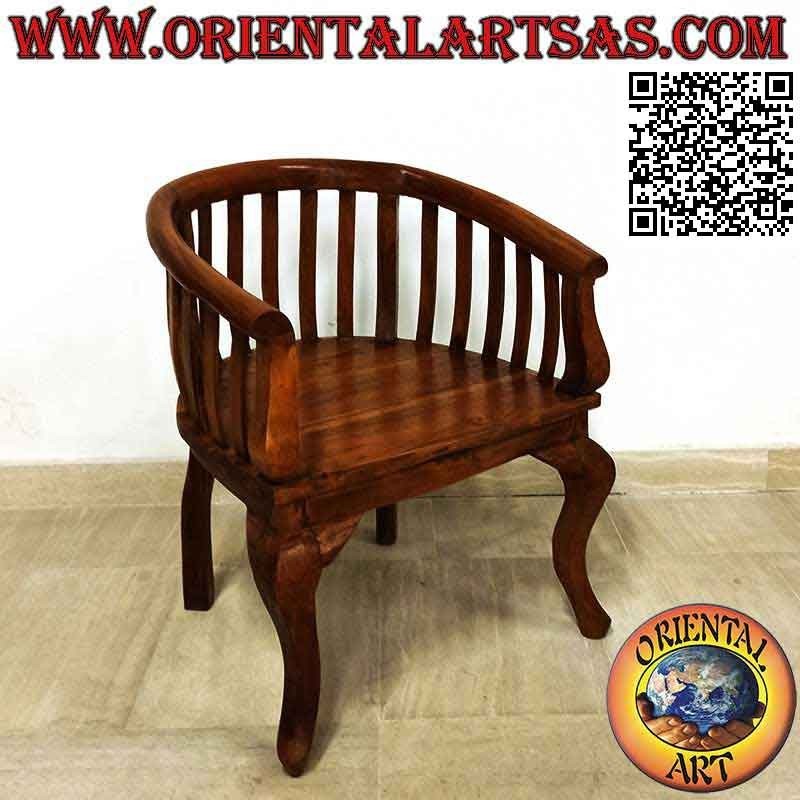 Poltrona baby moderna "round" con seduta intera in legno di teak