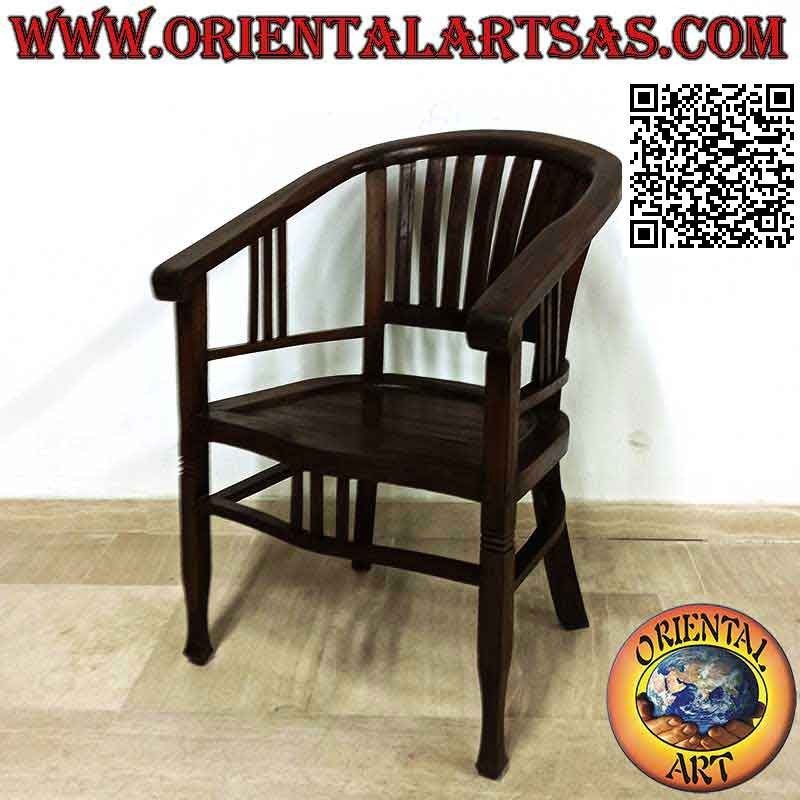 Sessel im "Washington" -Stil komplett aus Teakholz (dunkle Farbe)
