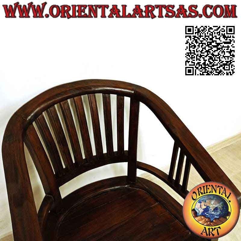 Poltrona in stile "Washington" interamente in legno di teak (colore scuro)