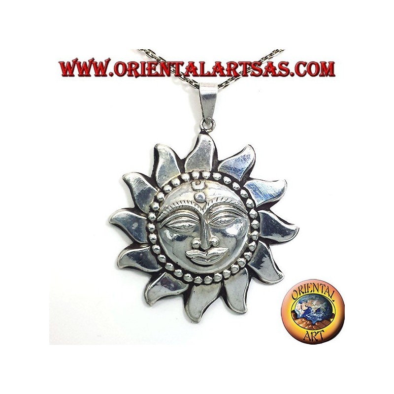 pendant sun largest Nepali silver