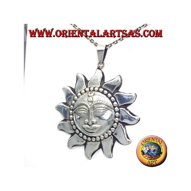 pendant sun largest Nepali silver