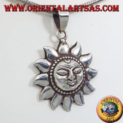 Silver Pendant Sun Nepalese (small)
