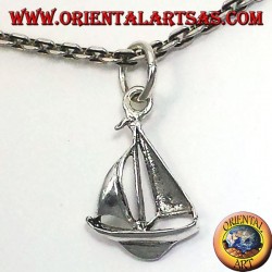 sailing boat pendant in silver