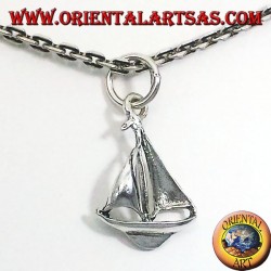 sailing boat pendant in silver