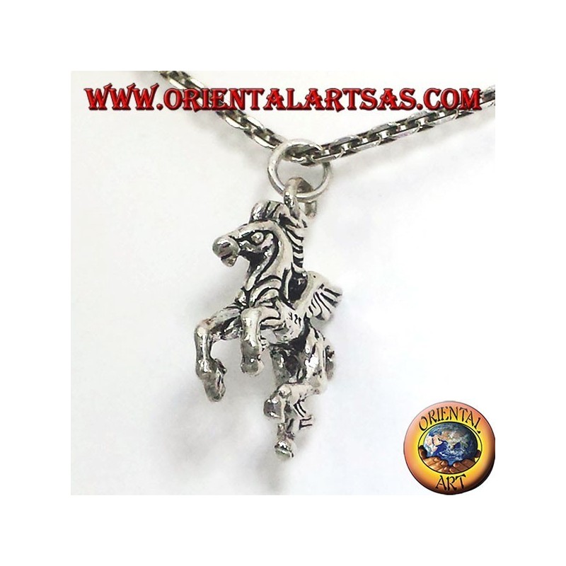silver pendant dimensional winged horse
