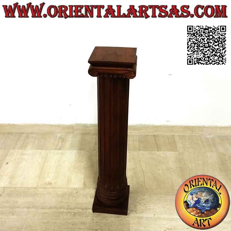 Colonne (dosseret) avec chapiteau de style impérial en bois de teck (100 cm)