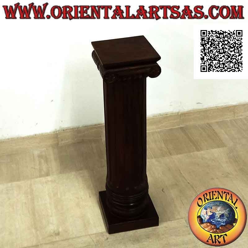 Colonne (dosseret) avec chapiteau de style impérial en bois de teck (75 cm)