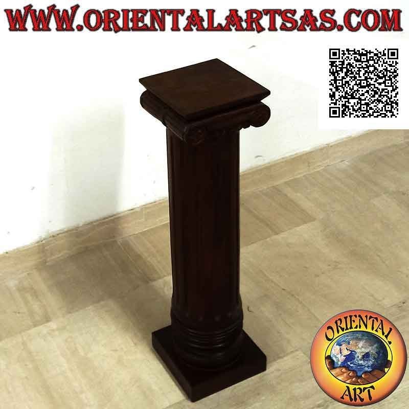 Columna (protector contra salpicaduras) con capitel de estilo imperial en madera de teca (75 cm)