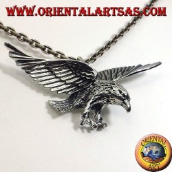 pendentif en argent, aigle en trois dimensions