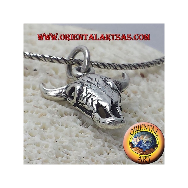 pendentif en argent Bison Skull