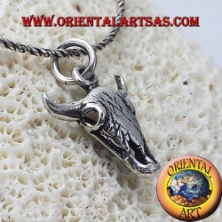 silver pendant Bison Skull