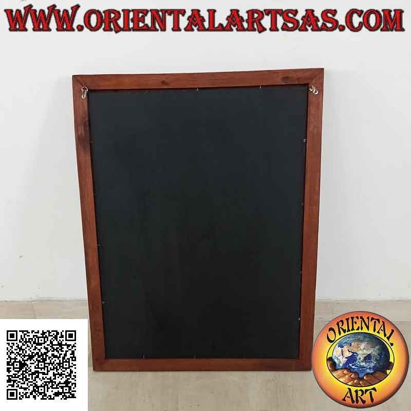 Handgemaltes Bild auf Holz im Sahara-Stil, "Familie in den Wüstendünen"