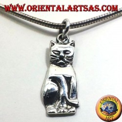 gatto ciondolo in argento