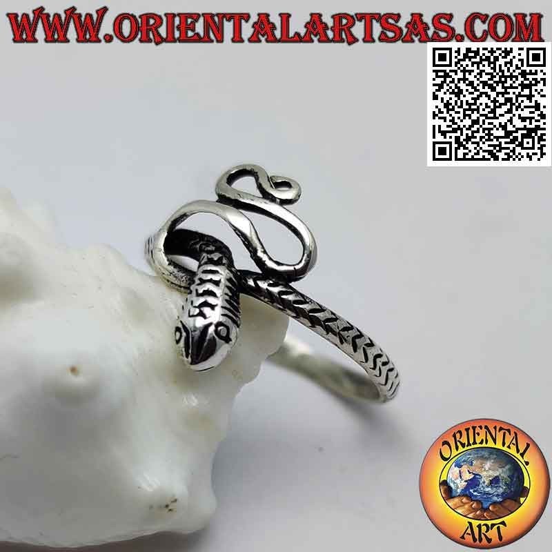Bague en argent en forme de serpent en forme et torsadé (petit)