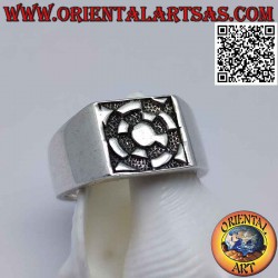 Silver ring with bas-relief...