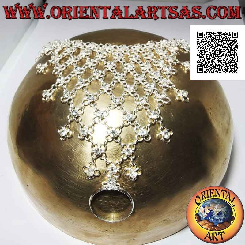 Baciamano Argento 925 Fiorellini Zircone Regolabile | Oriental Art