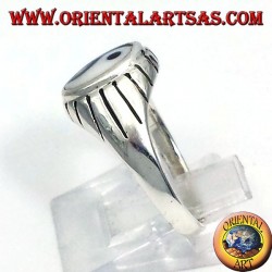 silver yin yang Tao ring carved beams