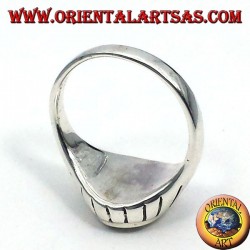 vigas de anillo de plata Yin Yang Tao talladas