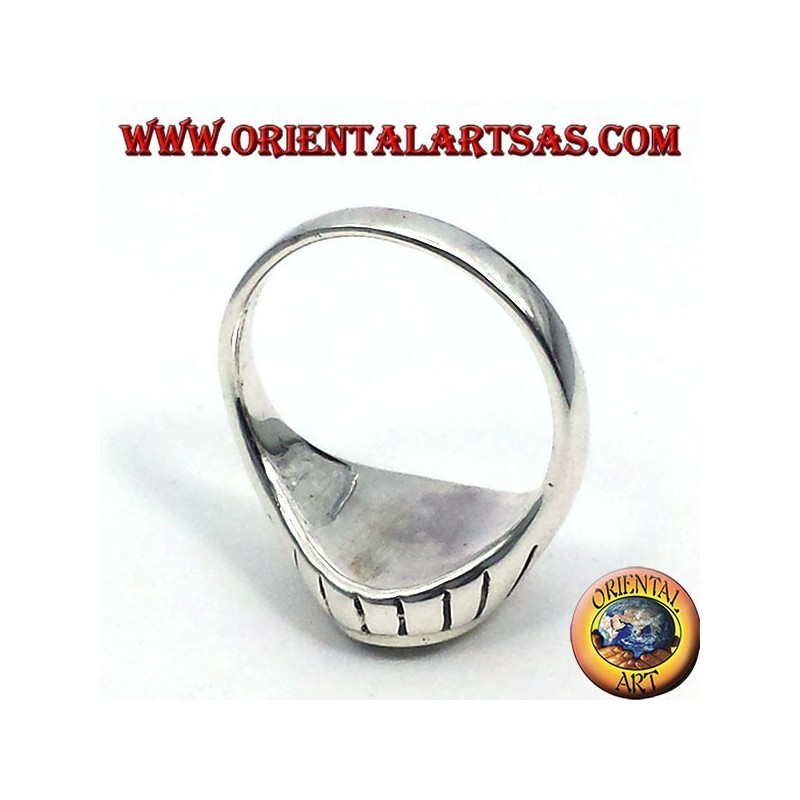 poutres argent yin yang Tao anneau sculpté