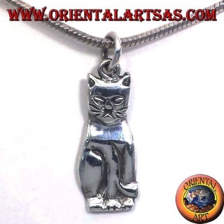 cat pendant silver