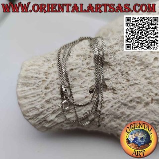 Collar de cadena de plata 925 ‰, eslabón plano de serpiente (1 mm de espesor)