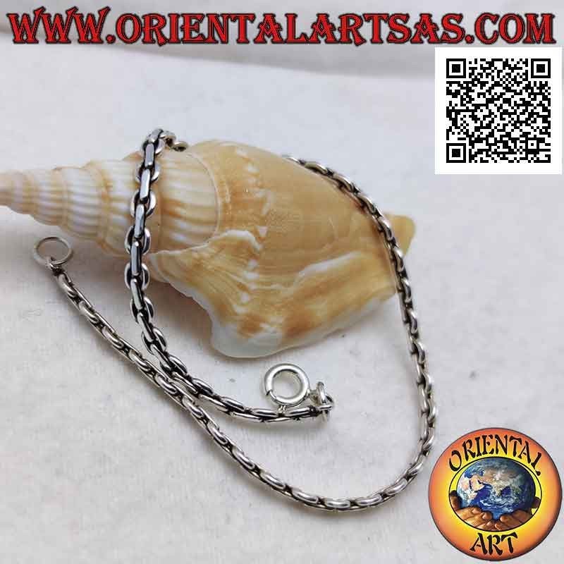 Bracelet in 925 ‰ silver with flat chain rings (18.5)