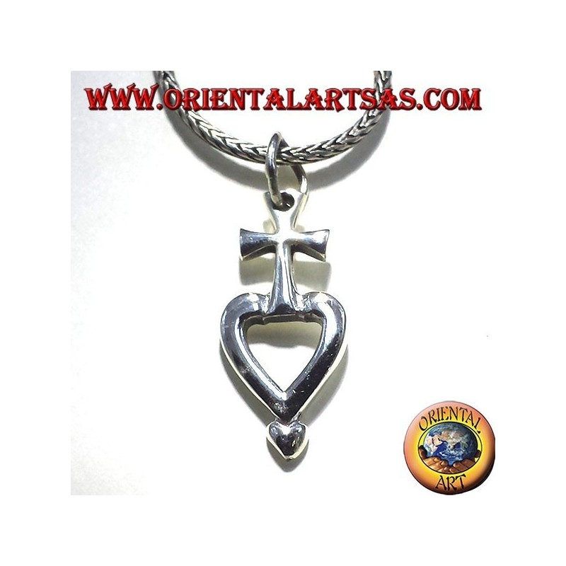 colgante de plata cruzar mi corazón