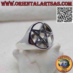 Silver ring with pentacle...
