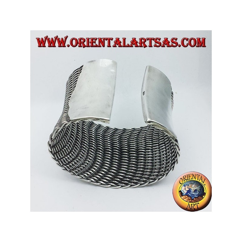 bracelet off à l'esclave en argent tressé
