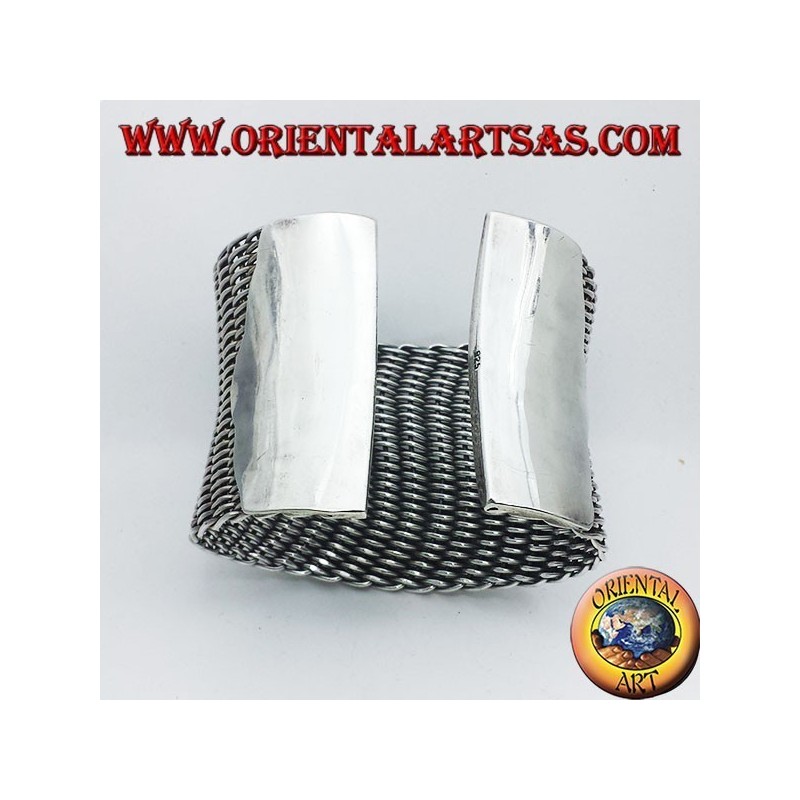 bracelet off à l'esclave en argent tressé
