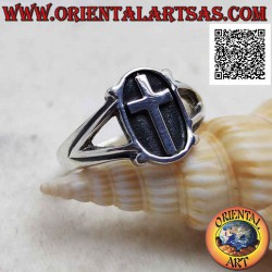 Silver ring with Latin...