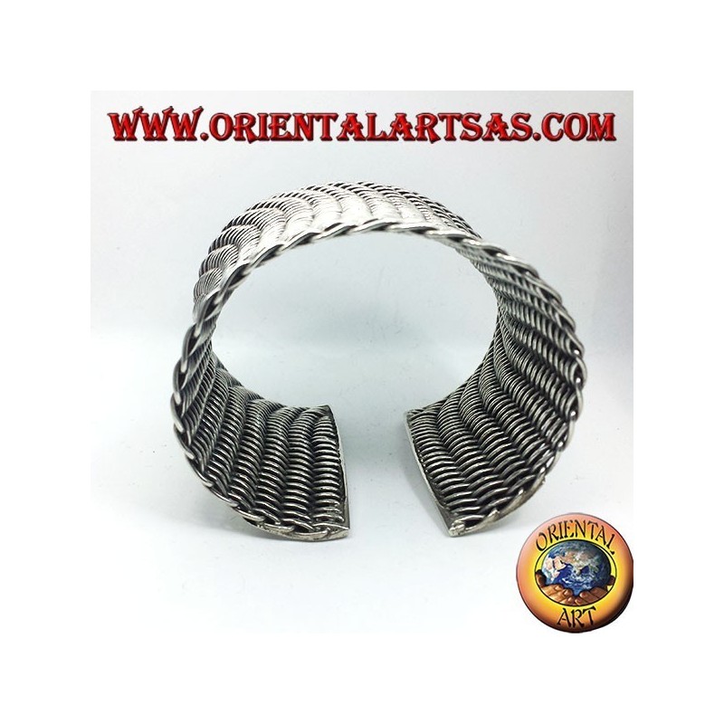bracelet off à l'esclave en argent tressé