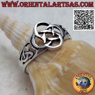 Silver ring with Celtic knot "Stella dell'Eire" perforated