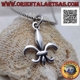 Pendentif en argent lisse en forme de lys (figure héraldique, symbole des Médicis)