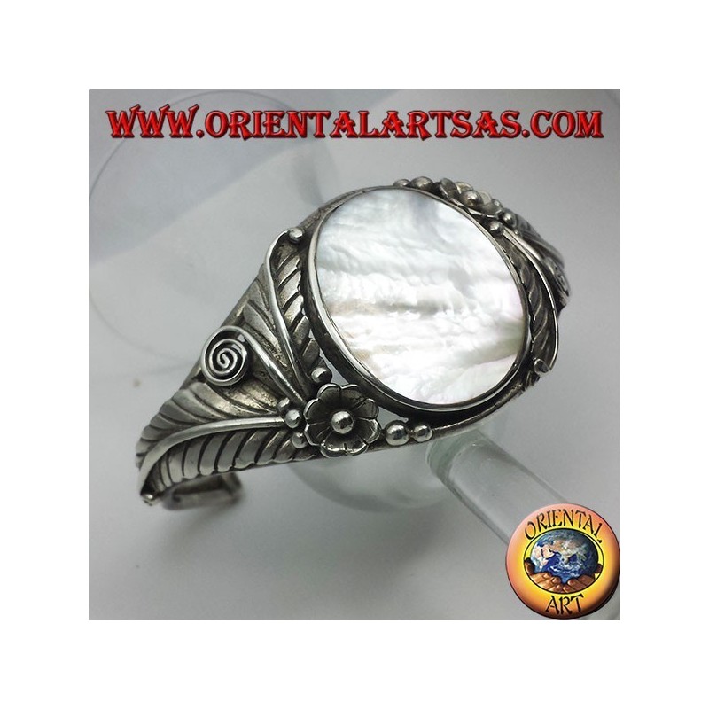 bangle argent avec nacre