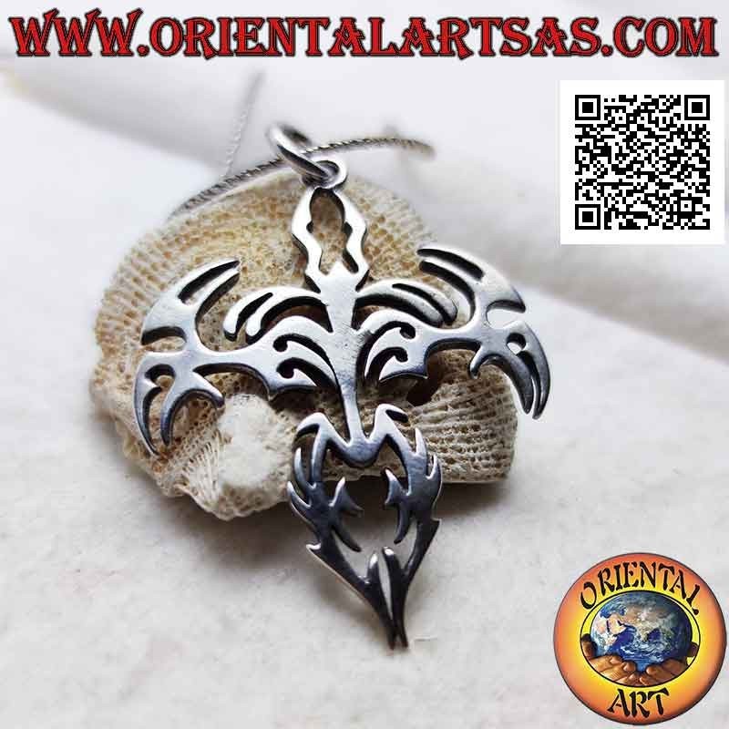 Ciondolo in argento croce tribale in stile Maori