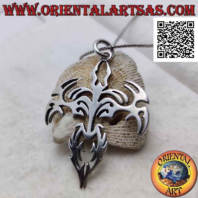 Pendentif croix tribale en argent de style maori