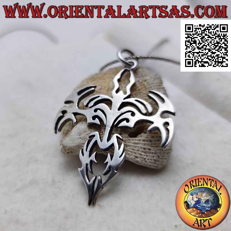 Ciondolo in argento croce tribale in stile Maori