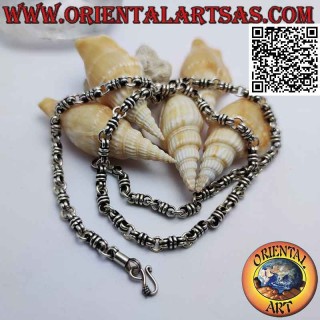 Collana in argento 925 ‰ nodi di anelli a catena da 56 cm x 9 mm