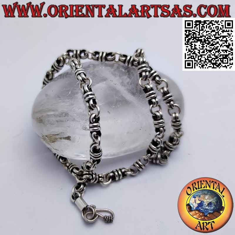 Collier en argent 925 ‰ 56 cm x 9 mm noeuds de maillon de chaîne