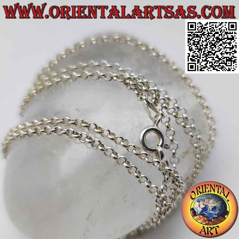 925 ‰ silver chain necklace with round rings (2 mm thick)
