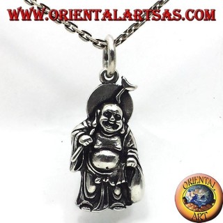 silver pendant, buddha wealth