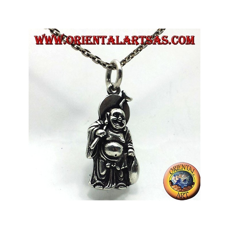 ciondolo buddha ricchezza in argento