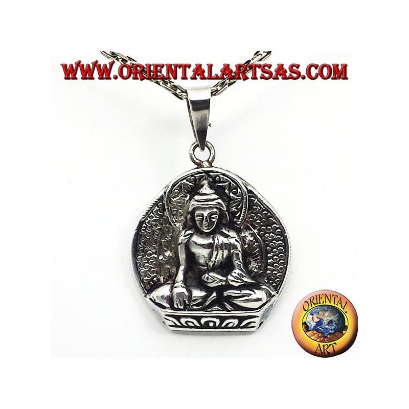 colgante de plata, Buda en la flor de loto