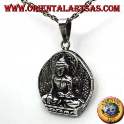 Silber Anhänger, Buddha auf Lotosblume